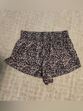 Varley Pink and Black Abstract running shorts